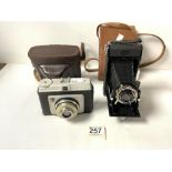 VINTAGE ZEISS IKON TELMA CAMERA WITH A ILFORD SPORTI CAMERA BOTH WITH ORIGINAL CASES