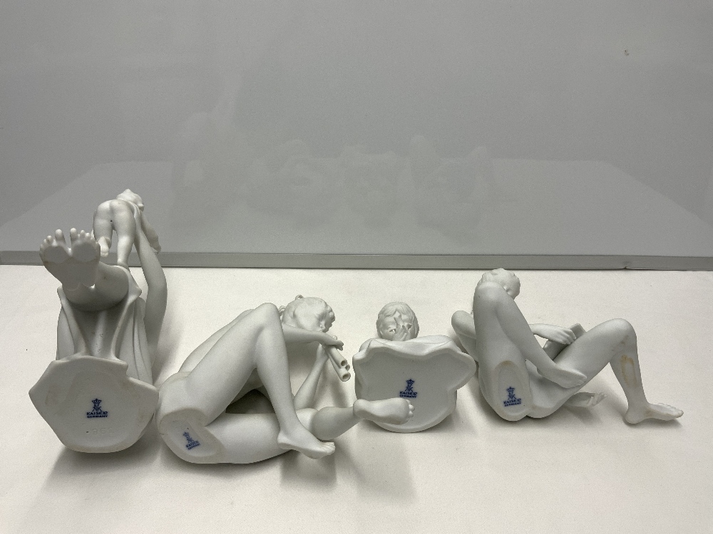 KAISER PARIAN WARE FIGURE OF MOTHER AND CHILD, ANOTHER NUDE PLAYING INSTRUMENT, 20 CMS, AND TWO - Image 6 of 8