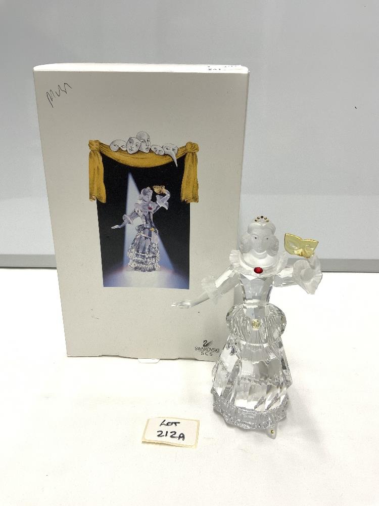 A SWAROVSKI CRYSTAL FIGURE -" MASQURADE COLUMBINE", WITH BOX.