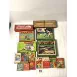 A QUANTITY OF OLD CARD GAMES - ZOO BOOTS, HATS OFF, ANIMAL RUMMY, CIRCUS SNAP, AND SPORTING CARD