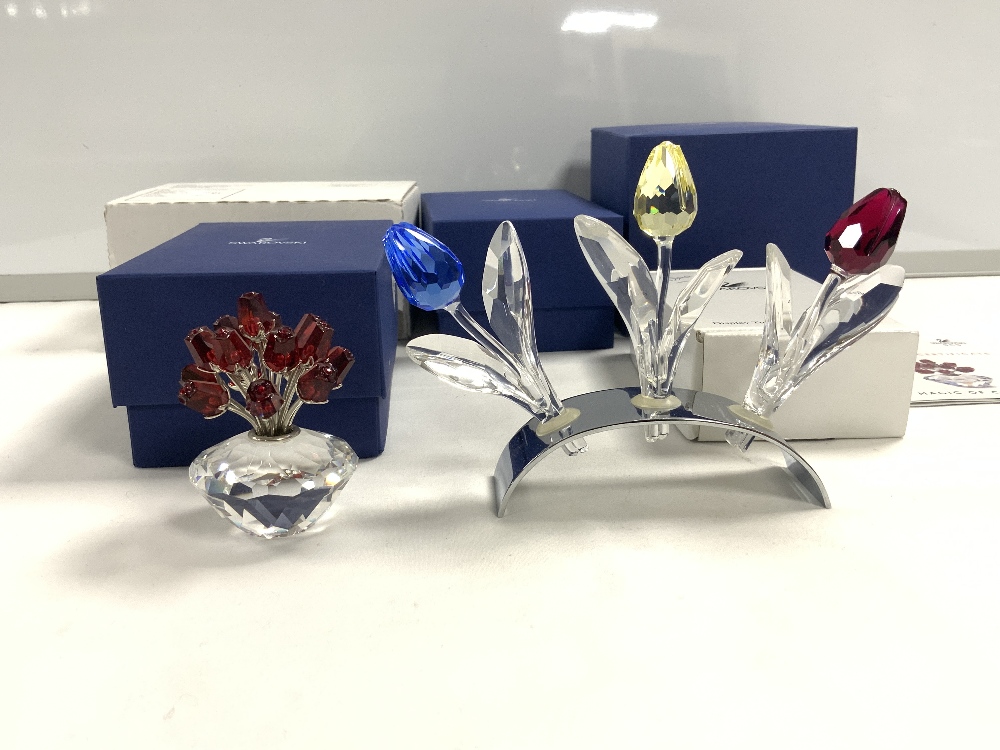 TWO SWAROVSKI CRYSTAL FLOWER DISPLAYS WITH BOXES. - Image 3 of 3