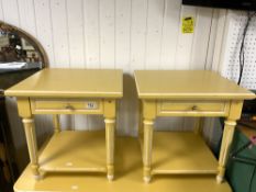 DE TONGE FRENCH MADE YELLOW AND WHITE PAIR OF BEDSIDE CHEST 50 X 50 X 50CM
