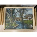 VINTAGE OIL ON BOARD SIGNED M.SOUTHCOTT 64 X 49CM