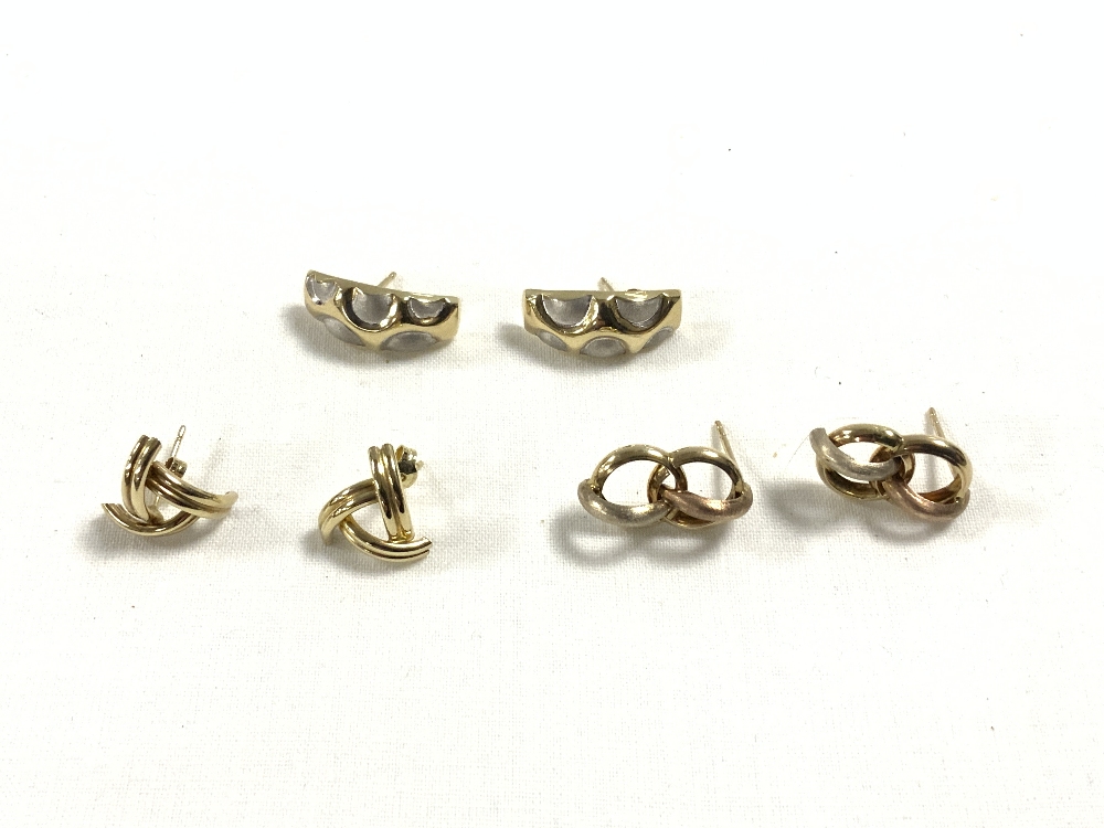 TWO PAIRS OF 375 GOLD EARRINGS WITH ONE OTHER PAIR - Image 2 of 3