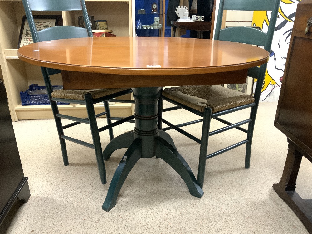 EXTENDING DINING TABLE WITH SIX MATCHING CHAIRS ITALIAN DESIGNER MODENESE ADRIANO. [COST £995 IN - Image 6 of 8