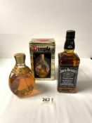 WHISKY - BOXED DIMPLE WITH A BOTTLE OF JACK DANIELS BOTH 70CL
