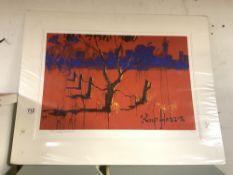 A ROLF HARRIS LIMITED EDITION 288/895, UNFRAMED PRINT GHOST CITY IN THE GUMS- SIGNED IN PENCIL,