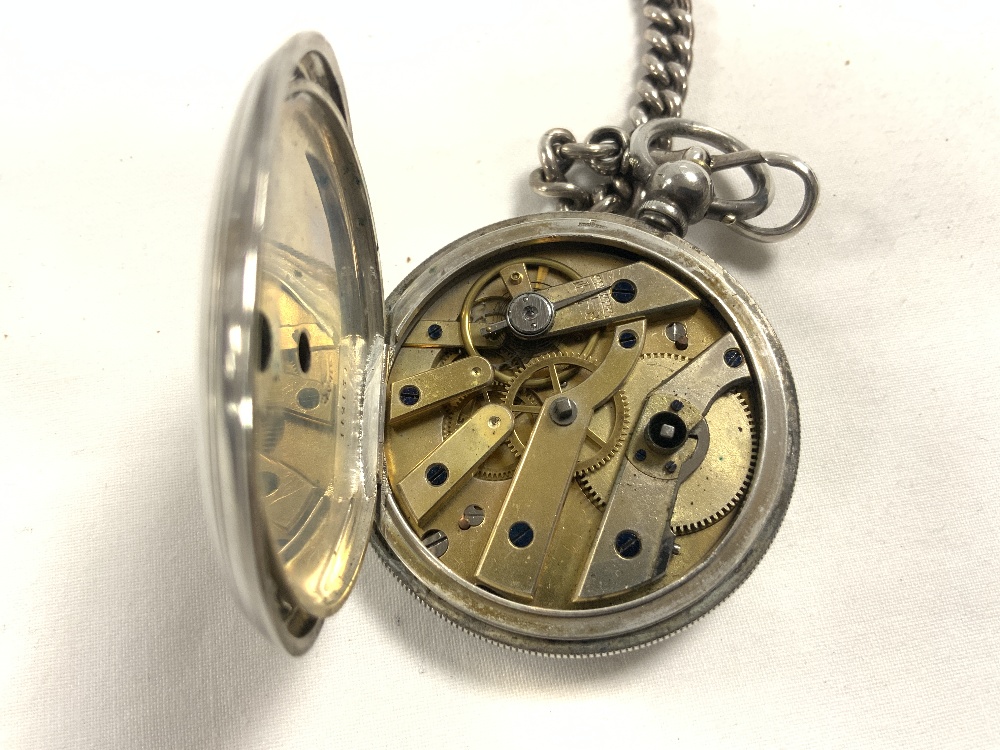 HALLMARKED SILVER FULL HUNTER POCKET WATCH BY J W BENSON ROYAL WARRANT TO THE QUEEN WITH - Image 7 of 7