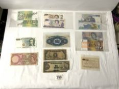 A QUANTITY OF BANK NOTES - AUSTRALIA 1 DOLLAR, 2 DOLLARS, 5 DOLLARS, NEW ZEALAND 20 DOLLARS, 2