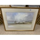 RAY WITCHARD (1928) SIGNED FRAMED AND GLAZED WATERCOLOUR, 72 X 56CM