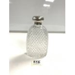 HALLMARKED SILVER TOP CUT GLASS BOTTLE CHESTER BY J & R GRIFFIN 19CM