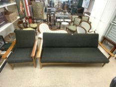 MID - CENTURY SOFA BED AND MATCHING CHAIR ( VERY CLEAN ) SOFA 200CM