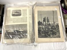 A QUANTITY OF - THE ILLUSTRATED LONDON NEWS, 1870s - 1880s, THE WAR IN KHARTOUM, SUDAN AND OTHERS.