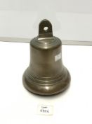 A BRONZE SHIPS BELL, 20 CMS.