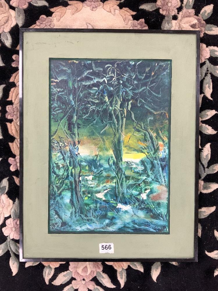 OIL ON BOARD OF A WOODLAND SCENE SIGNED NEULEMAN 1981, 34X50.