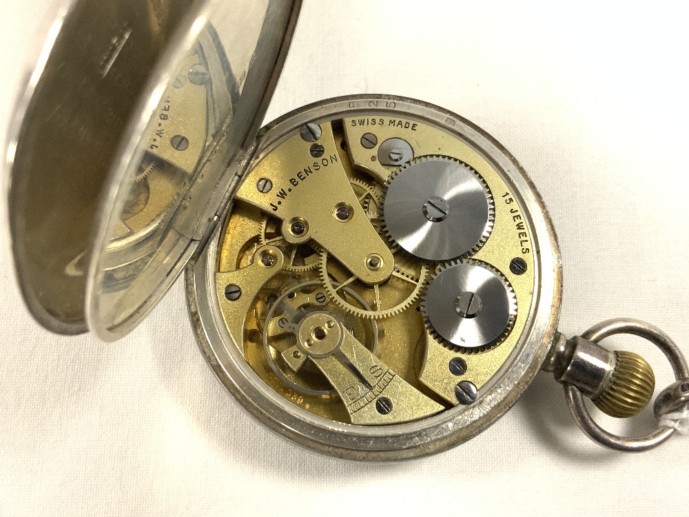 A HALLMARKED SILVER POCKET WATCH WITH WHITE ENAMEL DIAL AND SUBSIDIARY SECONDS, BIRMINGHAM 1893.WITH - Image 6 of 7