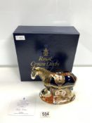 BOXED ROYAL CROWN DERBY SHIRE HORSE LIMITED EDITION 1046 OF 1500 19CM