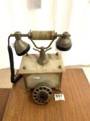 VINTAGE ONYX AND BRASS TELEPHONE