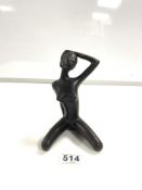 AFRICAN WOMAN FIGURINE SCULPTURE AFTER LEOPOLD ANZENGRUBER 17CM