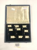 1920S CASED SET OF SIX AMNORA SILVER SANDWICH FLAGS , WITH A NUMBER OF ADDITIONAL INTERCHANGEABLE