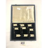 1920S CASED SET OF SIX AMNORA SILVER SANDWICH FLAGS , WITH A NUMBER OF ADDITIONAL INTERCHANGEABLE