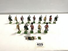 FIFTEEN BRITAINS 1980s LEAD TOY SOLDIERS, GORDON HIGHLANDERS AND OTHERS.