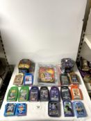 A QUANTITY OF POKEMON CARDS, TWO POKEMON TINS, AND OTHER COLLECTORS CARDS - VARIOUS.