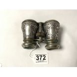 A PAIR OF HALLMARKED SILVER EMBOSSED OPERA GLASSES, - LE JOCKEY CLUB PARIS. [ AF ].