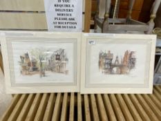 TWO UNFRAMED PRINTS ONE OF EAST GATE CHESHIRE AND ROYAL TUNBRIDGE WELLS