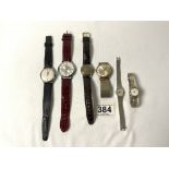 A UNIVERSAL GENTS AUTOMATIC WRIST WATCH [ NO WINDER ], A 1960s STEEL MOVADO GENTS WRISTWATCH, A