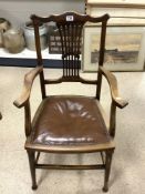 ANTIQUE ARMCHAIR STAMPED H.C POSSIBLY HITCHCOCK