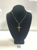 VINTAGE 750 GOLD CRUCIFIX ON A 750 GOLD NECKLACE 6.5 GRAMS