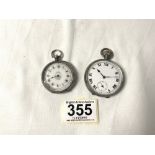 TWO HALLMARKED SILVER ENGINE TURNED POCKET WATCHES, AF.