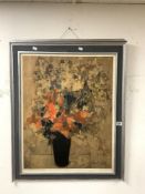 SIGNED PRINT BY VERNON BONFORT TITLED FLAME LILIES 76 X 96CM