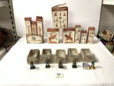 TWELVE LEAD SOLDIERS AND MEDIEVAL FIGURES, BOXED.