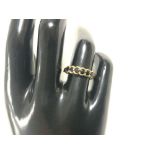 VINTAGE 375 GOLD RING HALF DECORATED WITH BLACK STONES SIZE O