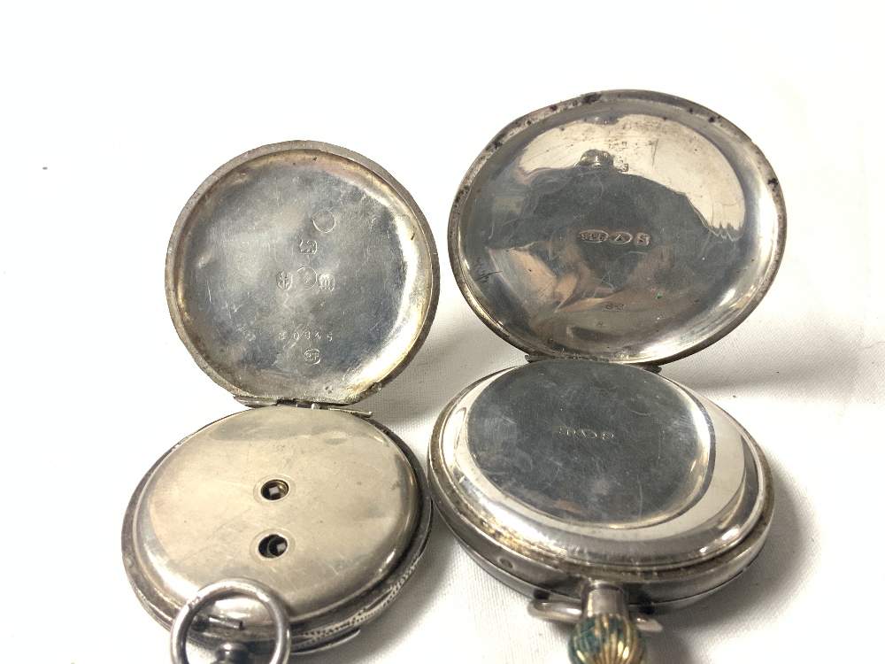 TWO HALLMARKED SILVER ENGINE TURNED POCKET WATCHES, AF. - Image 4 of 6