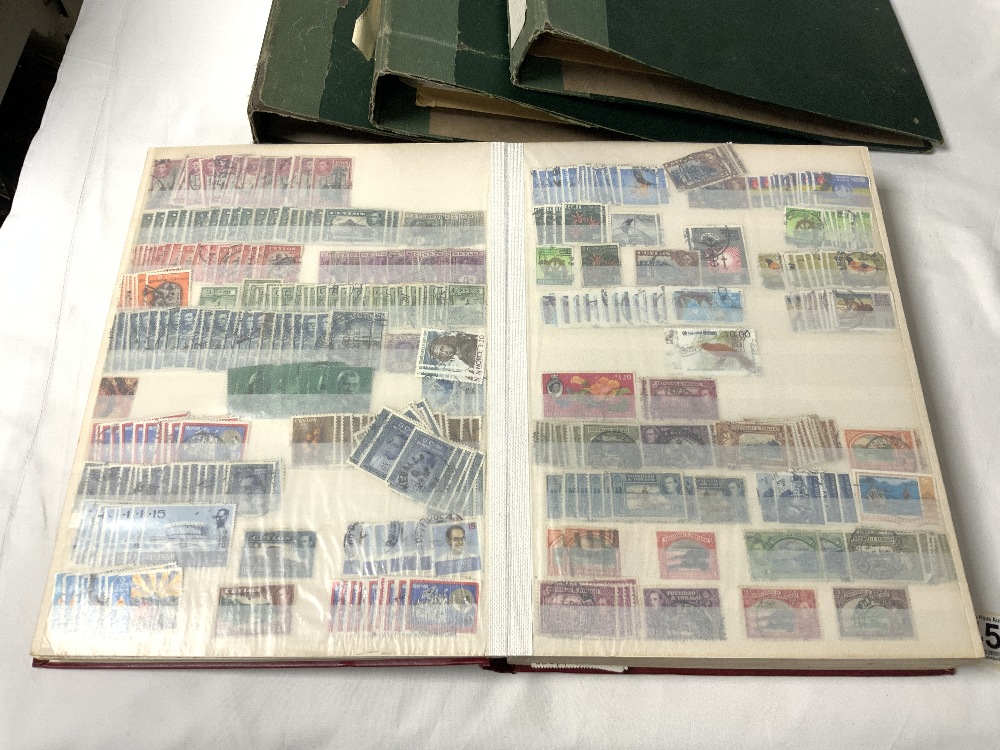 ALBUM OF WORLD STAMPS AND THREE FOLDERS OF BRITISH STAMPS ON ENVELOPES - Image 2 of 6