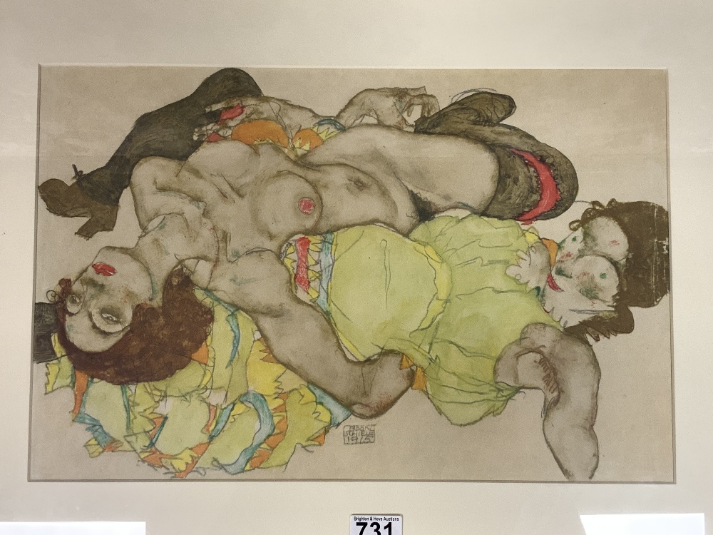 EGON SCHIELE (1890-1918) AUSTRIA FRAMED AND GLAZED PRINT 65 X 49CM - Image 2 of 4