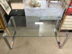 MODERN GLASS AND CHROME COFFEE TABLE 120 X 60CM