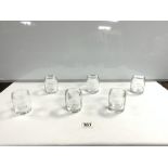 A SET OF SIX ST LOUIS ENGRAVED CRYSTAL GLASS TUMBLERS,