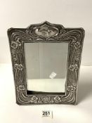 ART NOUVEAU HALLMARKED SILVER EASEL MIRROR, BIRMINGHAM 1903, MAKER; DEAKIN AND FRANCIS LTD, 24.5X32