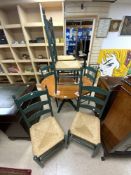 EXTENDING DINING TABLE WITH SIX MATCHING CHAIRS ITALIAN DESIGNER MODENESE ADRIANO. [COST £995 IN