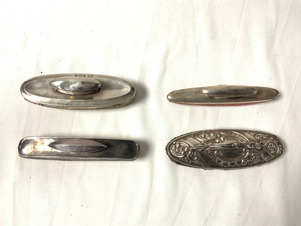 FOUR HALLMARKED SILVER NAIL BUFFERS. - Image 3 of 6