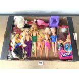 TWO BARBIE DOLLS AND ACCESORIES AND TWO OTHER DOLLS.