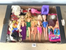 TWO BARBIE DOLLS AND ACCESORIES AND TWO OTHER DOLLS.