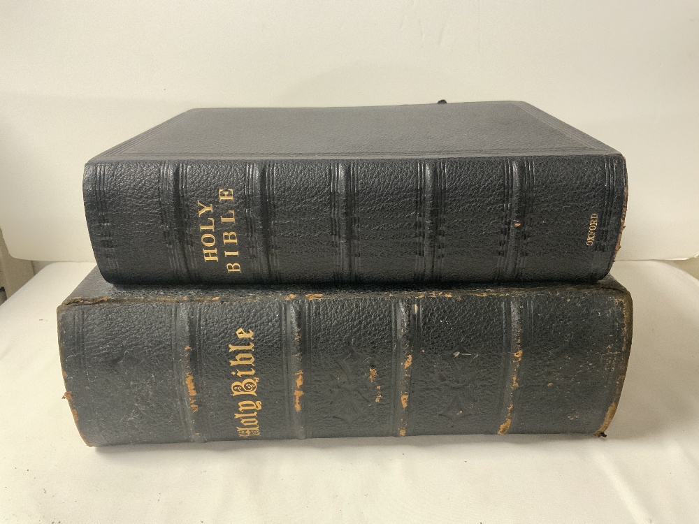 A VICTORIAN BRASS MOUNTED FAMILY BIBLE AND ANOTHER. - Image 9 of 10