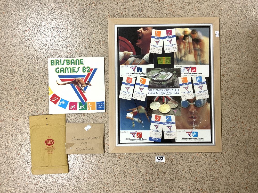 BRISBANE 1982 COMMONWEALTH GAMES EPHEMERA, INCLUDES- SOUVENIR PROGRAM PREVIEW, TICKETS FOR BOXING,