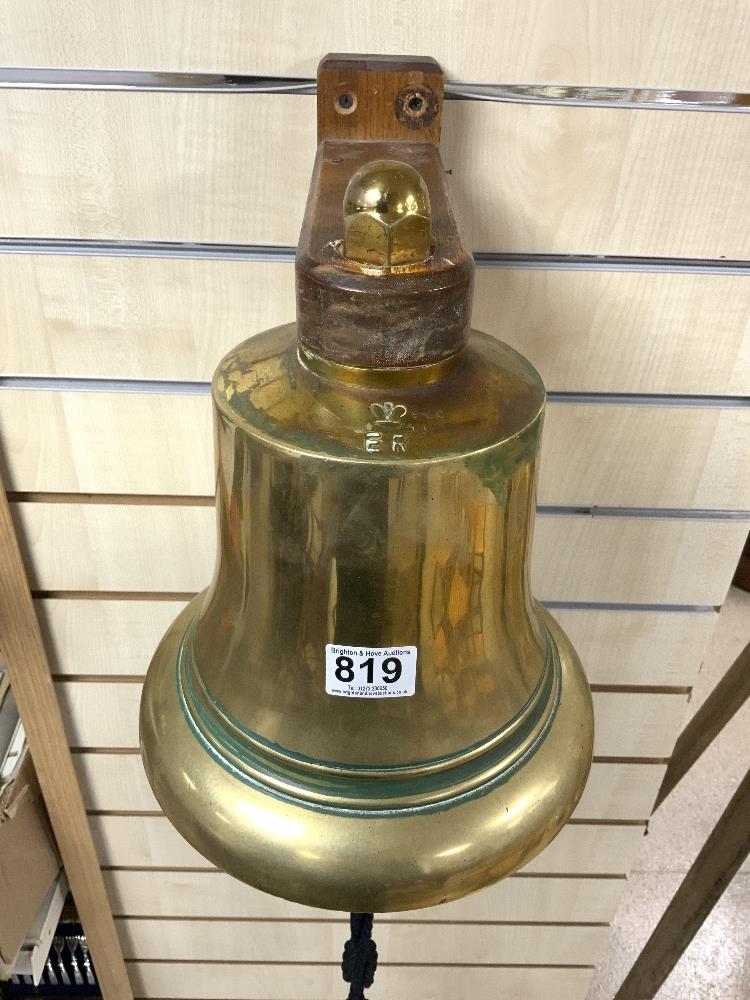 EARLY HEAVY BRONZE BELL MARKED TO THE TOP - Image 2 of 5