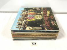 A QUANTITY OF 33 RPM RECORDS, INCLUDES BEATLES, YES, BEACH BOYS AND MORE.